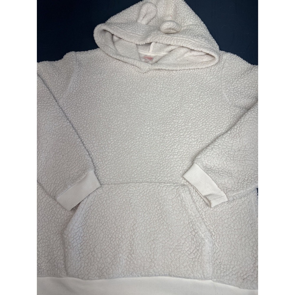 WONDERSHOP AT TARGET Women's Winter White Fuzzy Fleece Hoodie w/Ears L